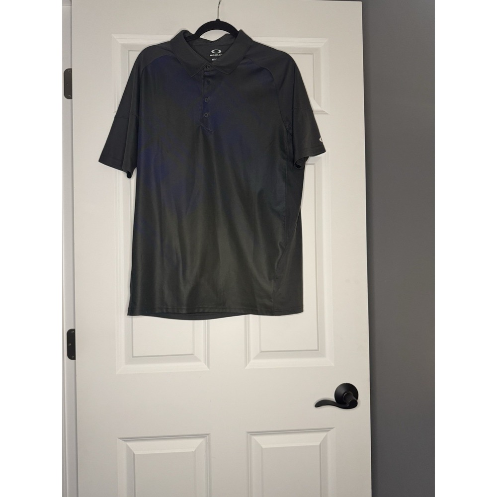 Oakley Regular Fit Men's Polo Large Gray W Violet